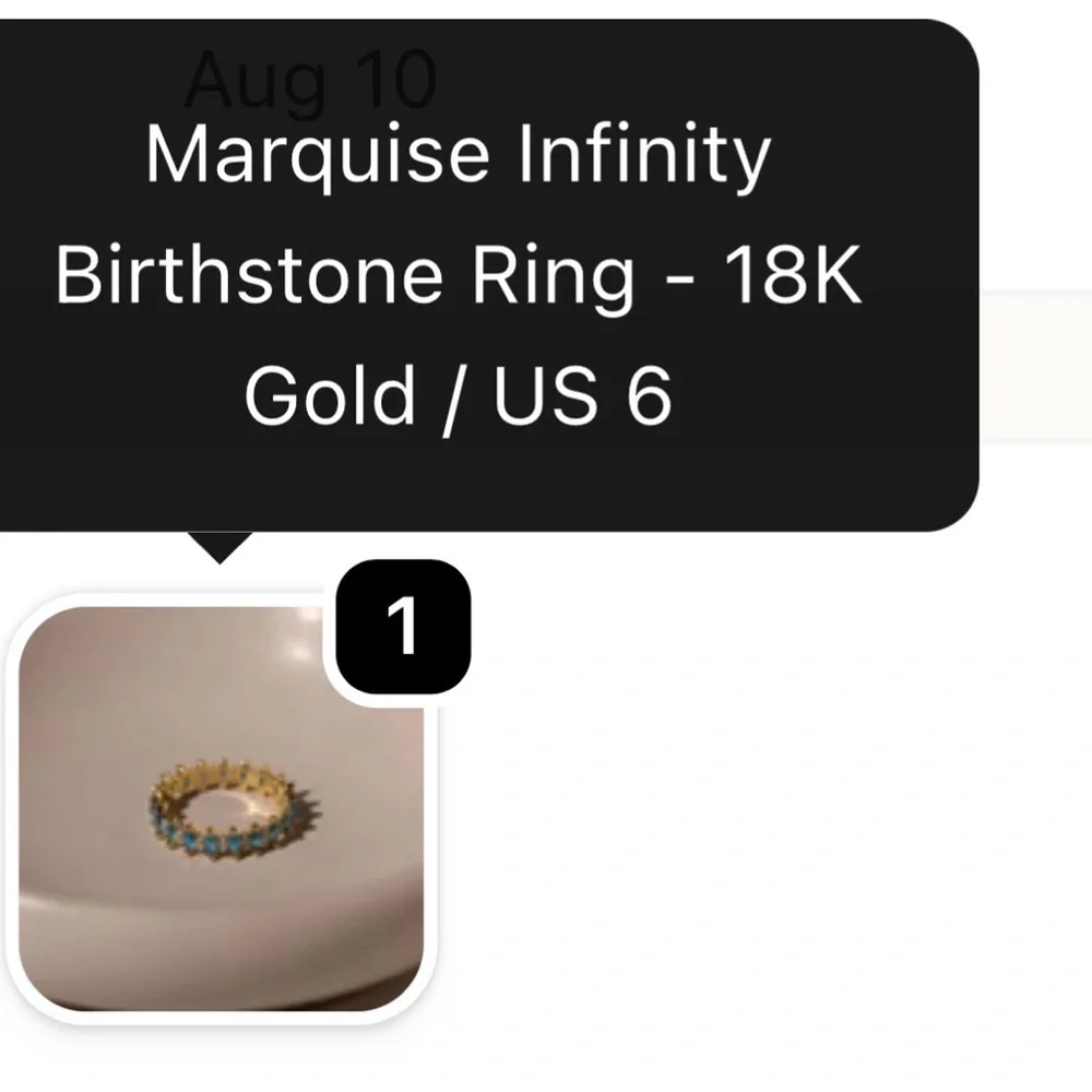 Caitlyn minimalist 18k gold birthstone ring - Picture 4 of 5